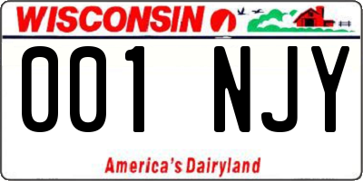 WI license plate 001NJY