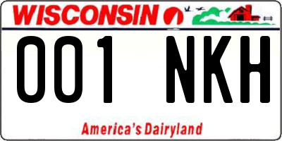 WI license plate 001NKH