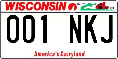 WI license plate 001NKJ