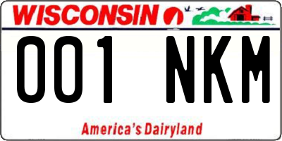 WI license plate 001NKM