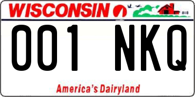WI license plate 001NKQ