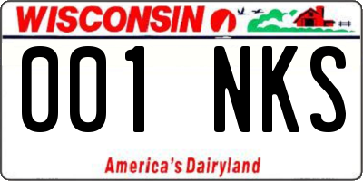 WI license plate 001NKS