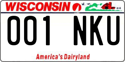 WI license plate 001NKU