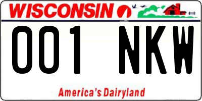 WI license plate 001NKW