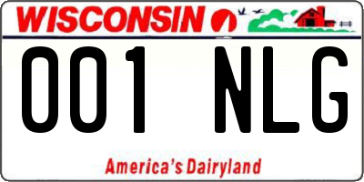 WI license plate 001NLG