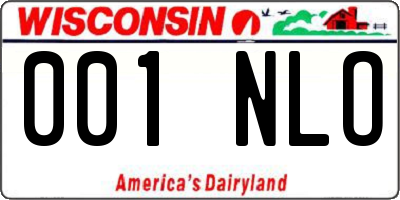 WI license plate 001NLO