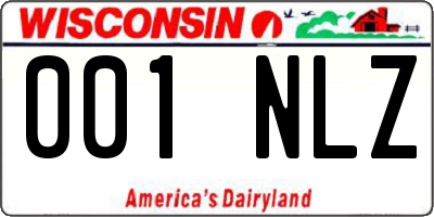 WI license plate 001NLZ