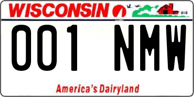 WI license plate 001NMW