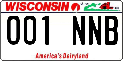 WI license plate 001NNB