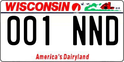 WI license plate 001NND