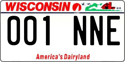 WI license plate 001NNE