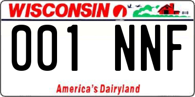 WI license plate 001NNF