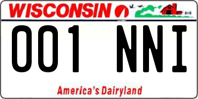 WI license plate 001NNI