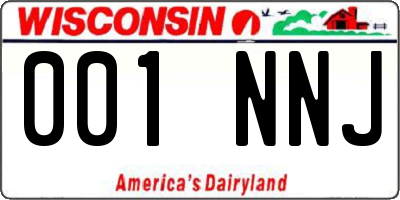 WI license plate 001NNJ