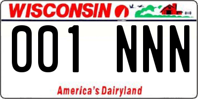 WI license plate 001NNN