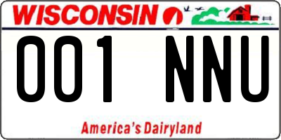 WI license plate 001NNU