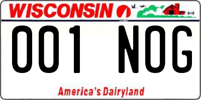 WI license plate 001NOG
