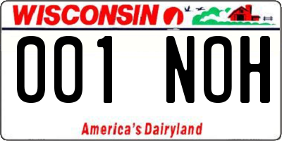 WI license plate 001NOH