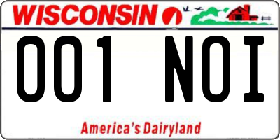 WI license plate 001NOI