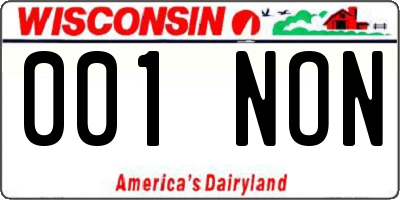 WI license plate 001NON