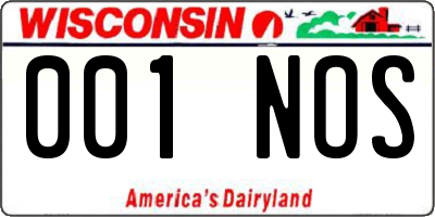 WI license plate 001NOS