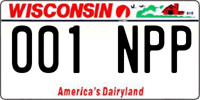 WI license plate 001NPP