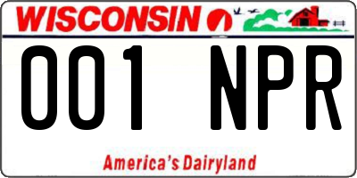 WI license plate 001NPR