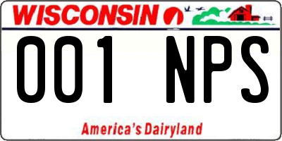 WI license plate 001NPS