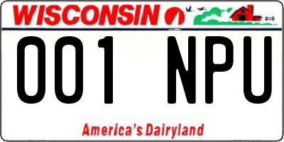 WI license plate 001NPU