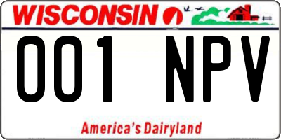 WI license plate 001NPV