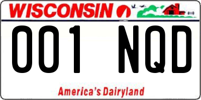 WI license plate 001NQD
