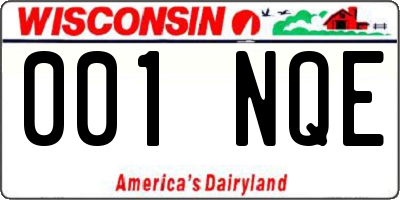 WI license plate 001NQE