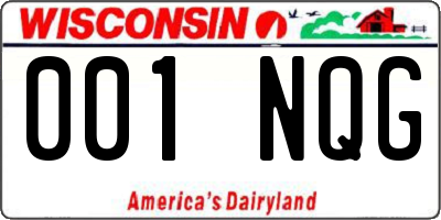 WI license plate 001NQG