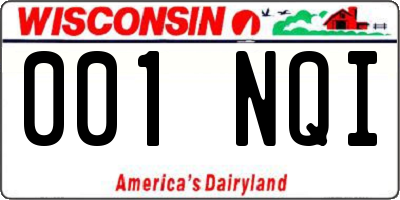 WI license plate 001NQI