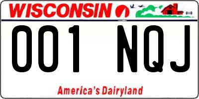 WI license plate 001NQJ