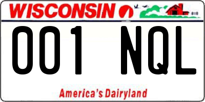 WI license plate 001NQL