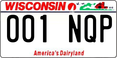 WI license plate 001NQP
