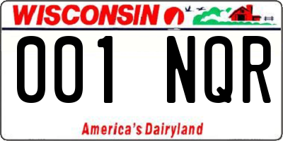 WI license plate 001NQR