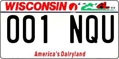 WI license plate 001NQU