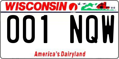 WI license plate 001NQW