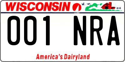 WI license plate 001NRA