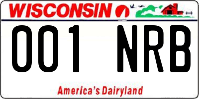 WI license plate 001NRB
