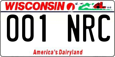 WI license plate 001NRC