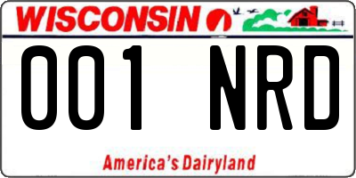 WI license plate 001NRD