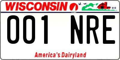 WI license plate 001NRE