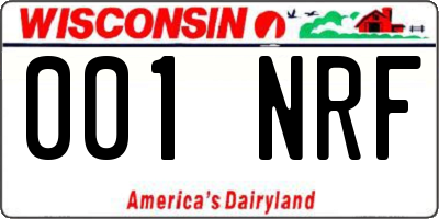 WI license plate 001NRF