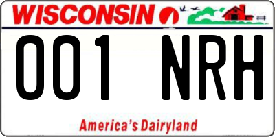WI license plate 001NRH