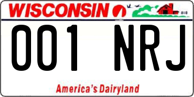 WI license plate 001NRJ