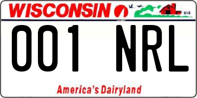 WI license plate 001NRL