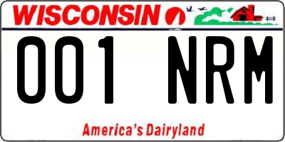WI license plate 001NRM